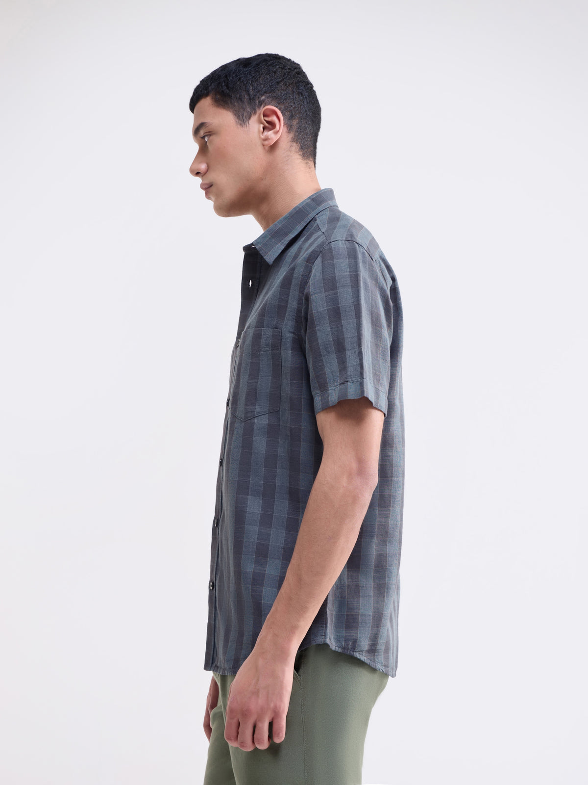 Purple check Regular Fit Shirt - Purple t4option_0