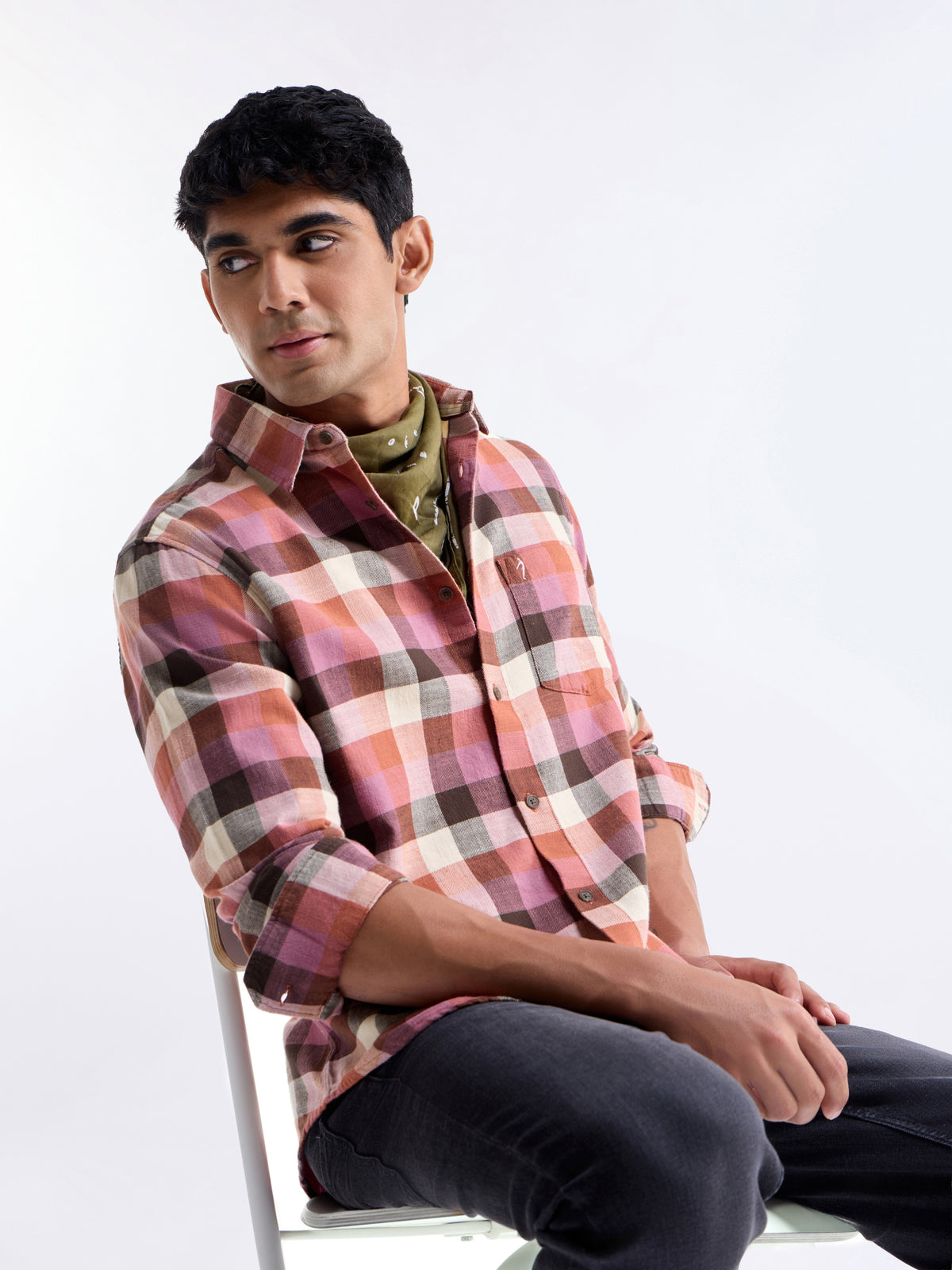 check Regular Fit Shirt - Choco t4option_0