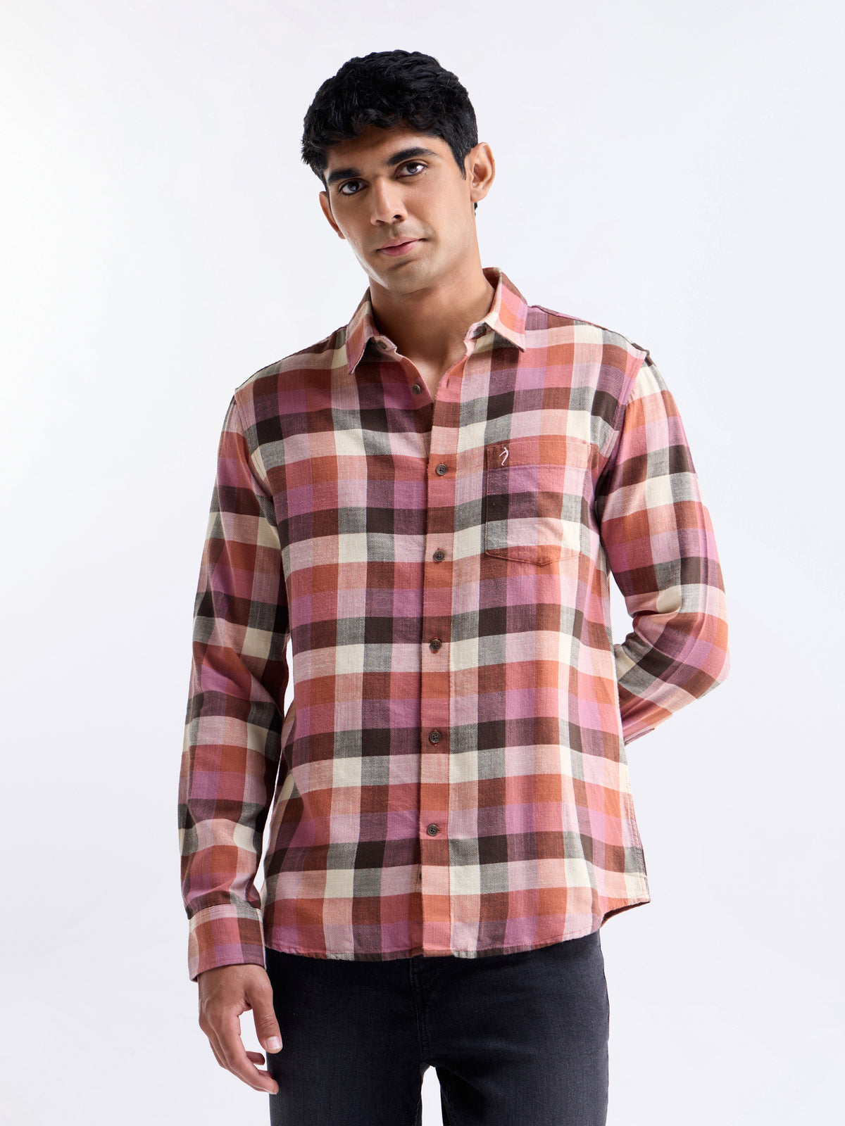 check Regular Fit Shirt - Choco t4option_0
