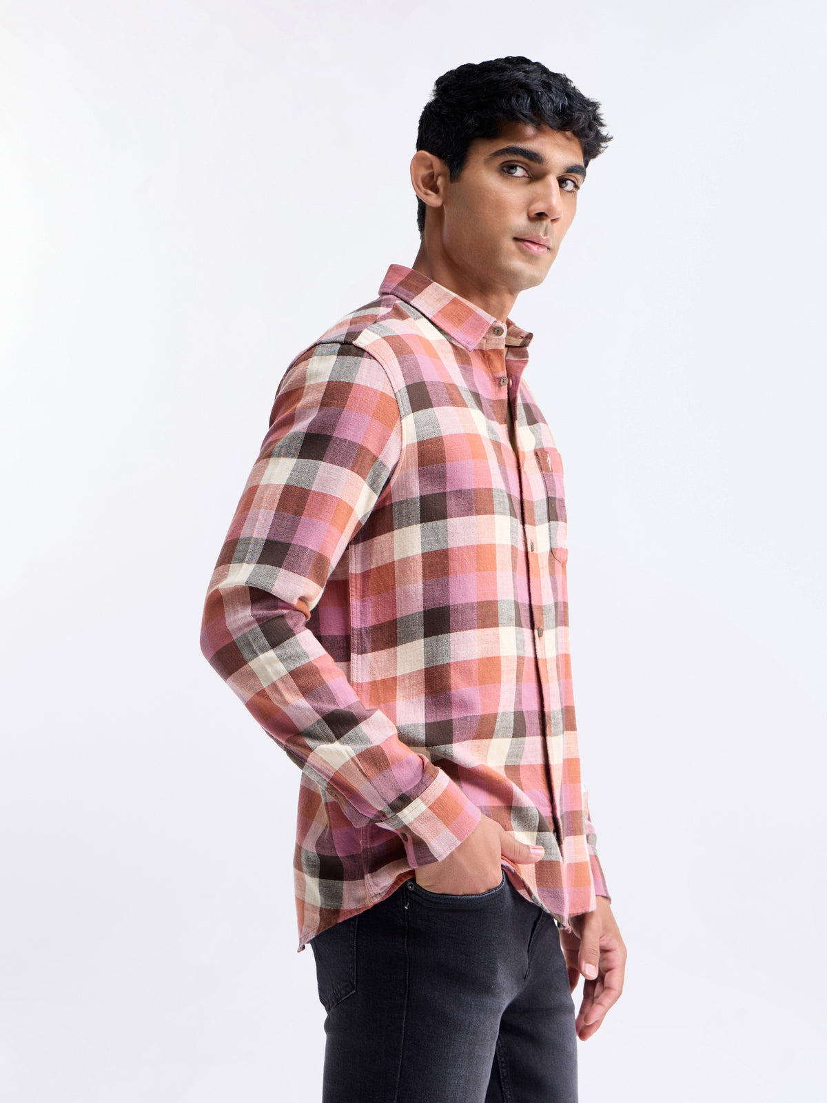 check Regular Fit Shirt - Choco t4option_0
