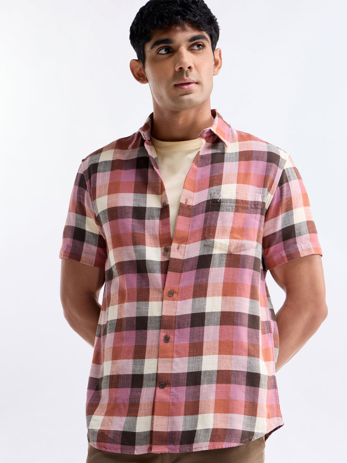 check Regular Fit Shirt - Choco t4option_0
