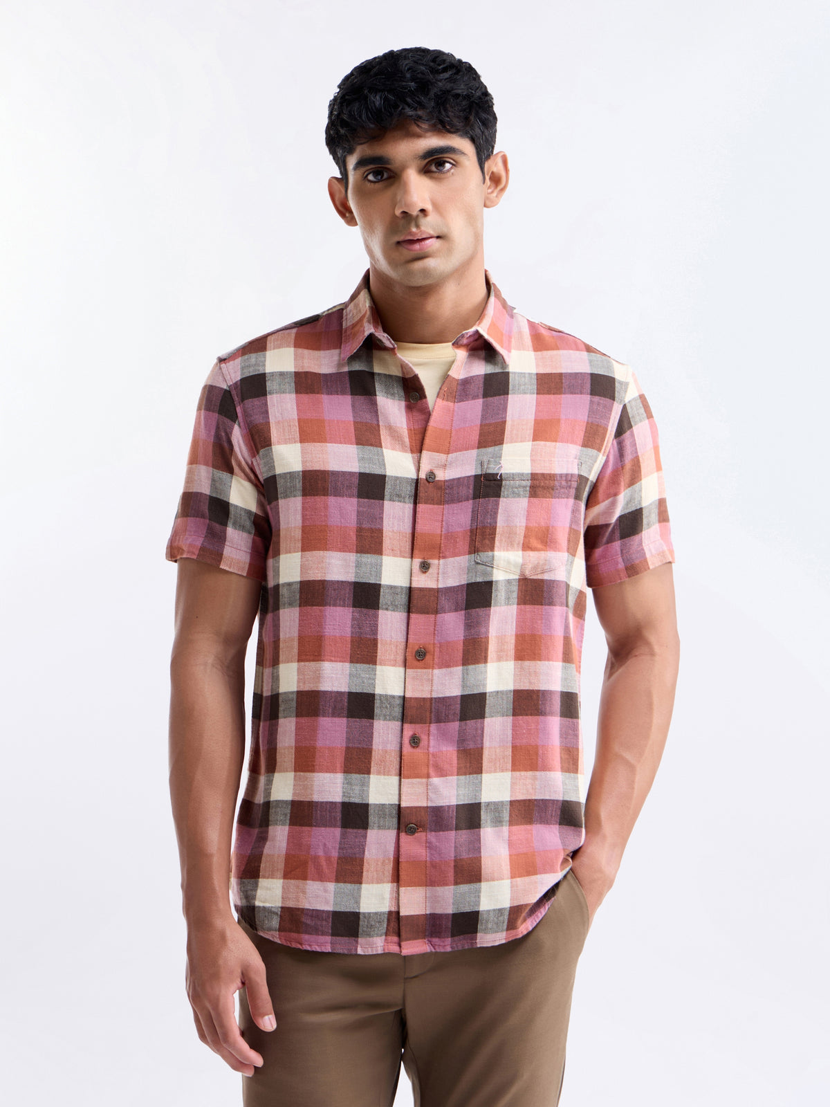 check Regular Fit Shirt - Choco t4option_0