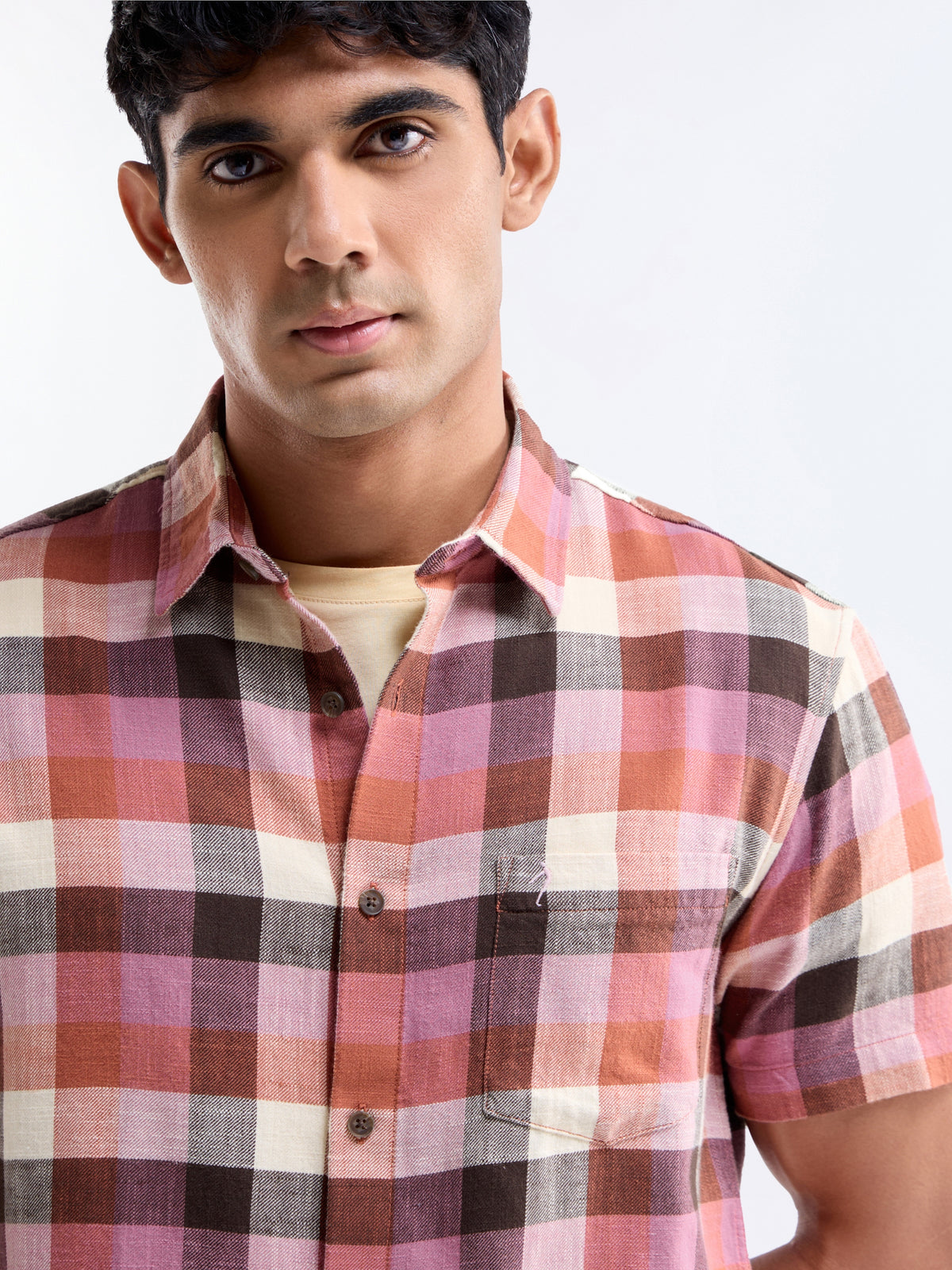 check Regular Fit Shirt - Choco t4option_0