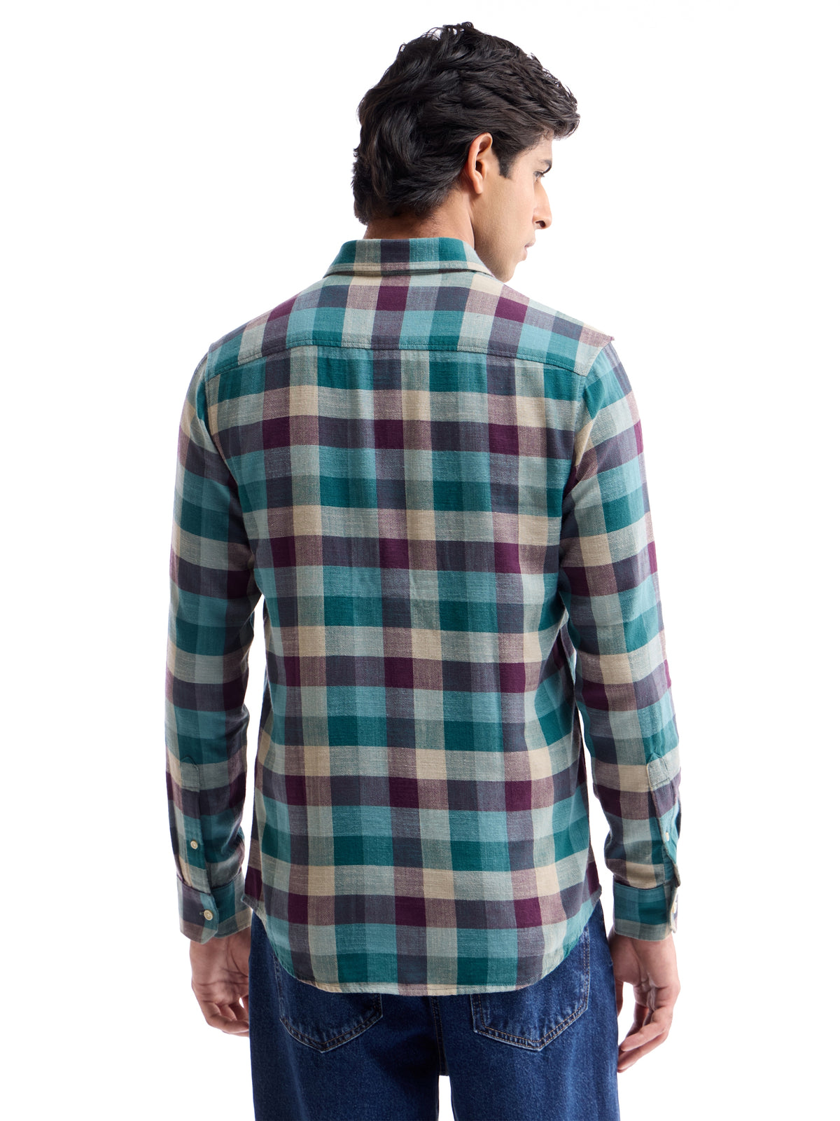 check Regular Fit Shirt - Teal t4option_1