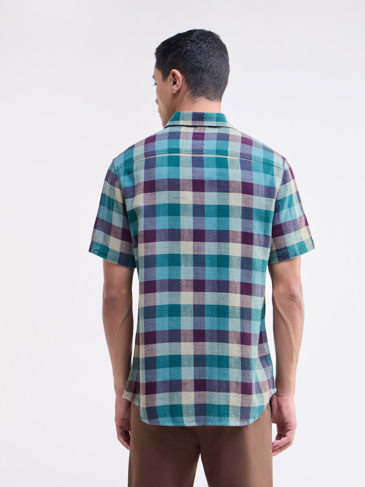 check Regular Fit Shirt - Teal t4option_1