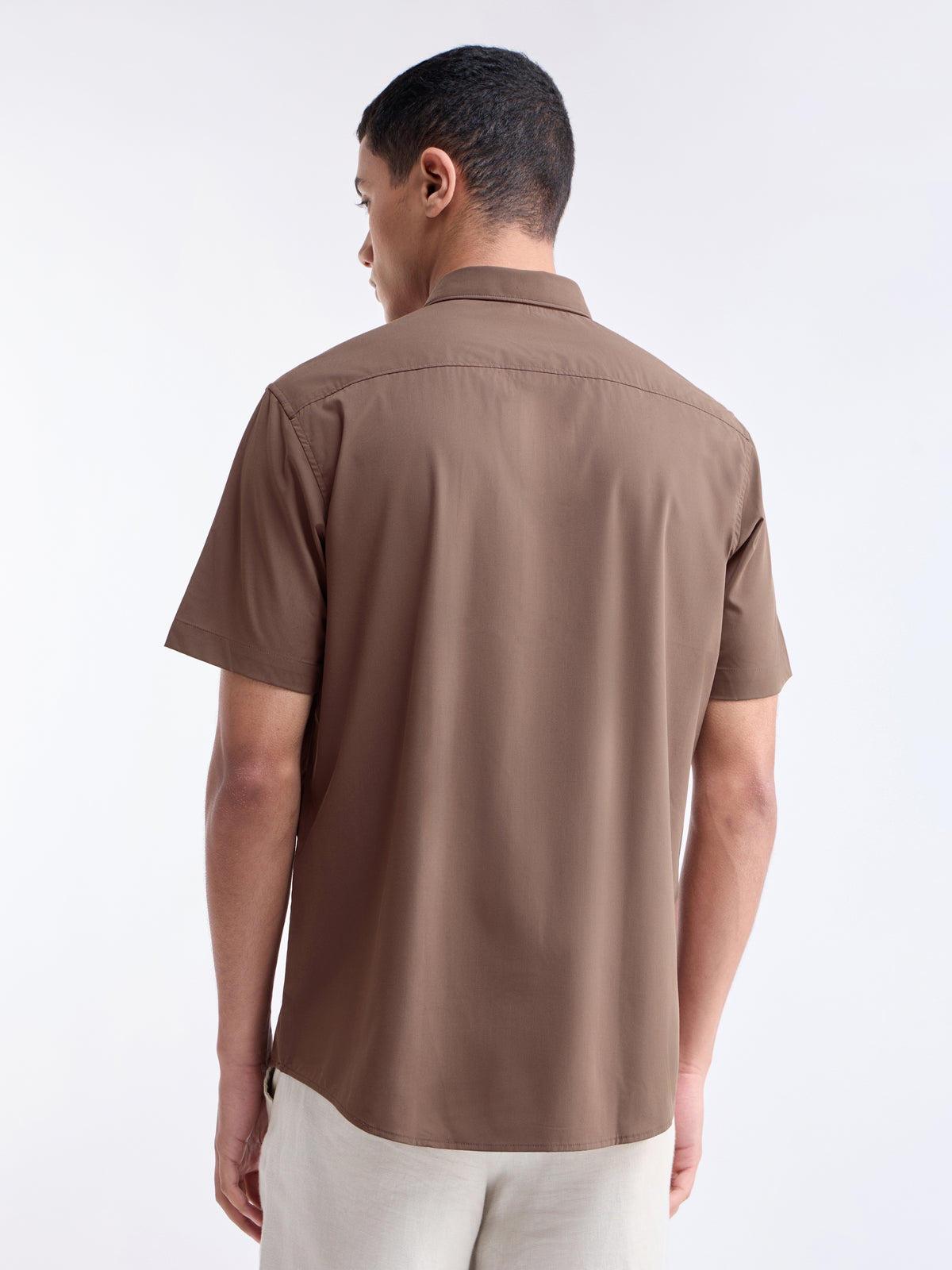 Solid Regular Fit Shirt - Choco t4option_0