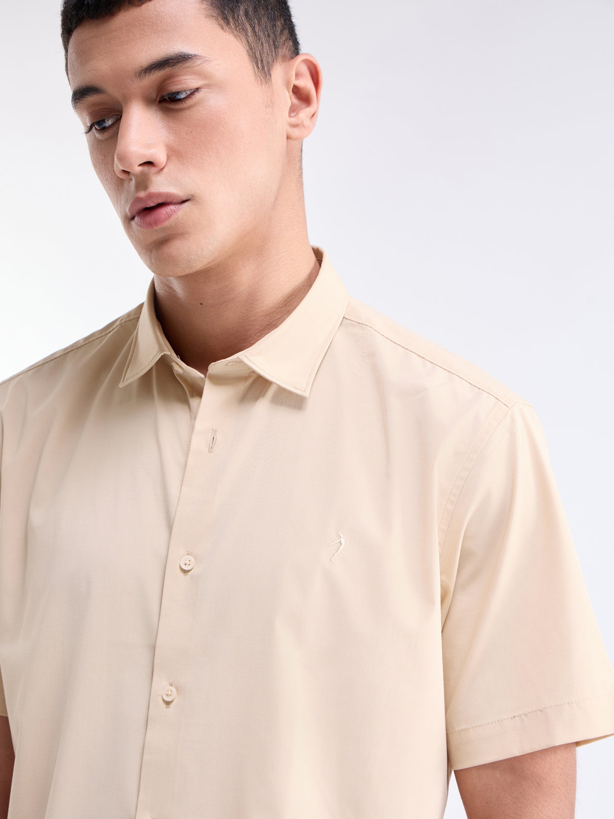 Solid Regular Fit Shirt - Khaki t4option_1