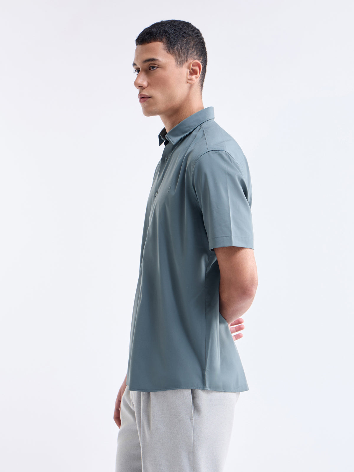 Solid Regular Fit Shirt - Olive t4option_3