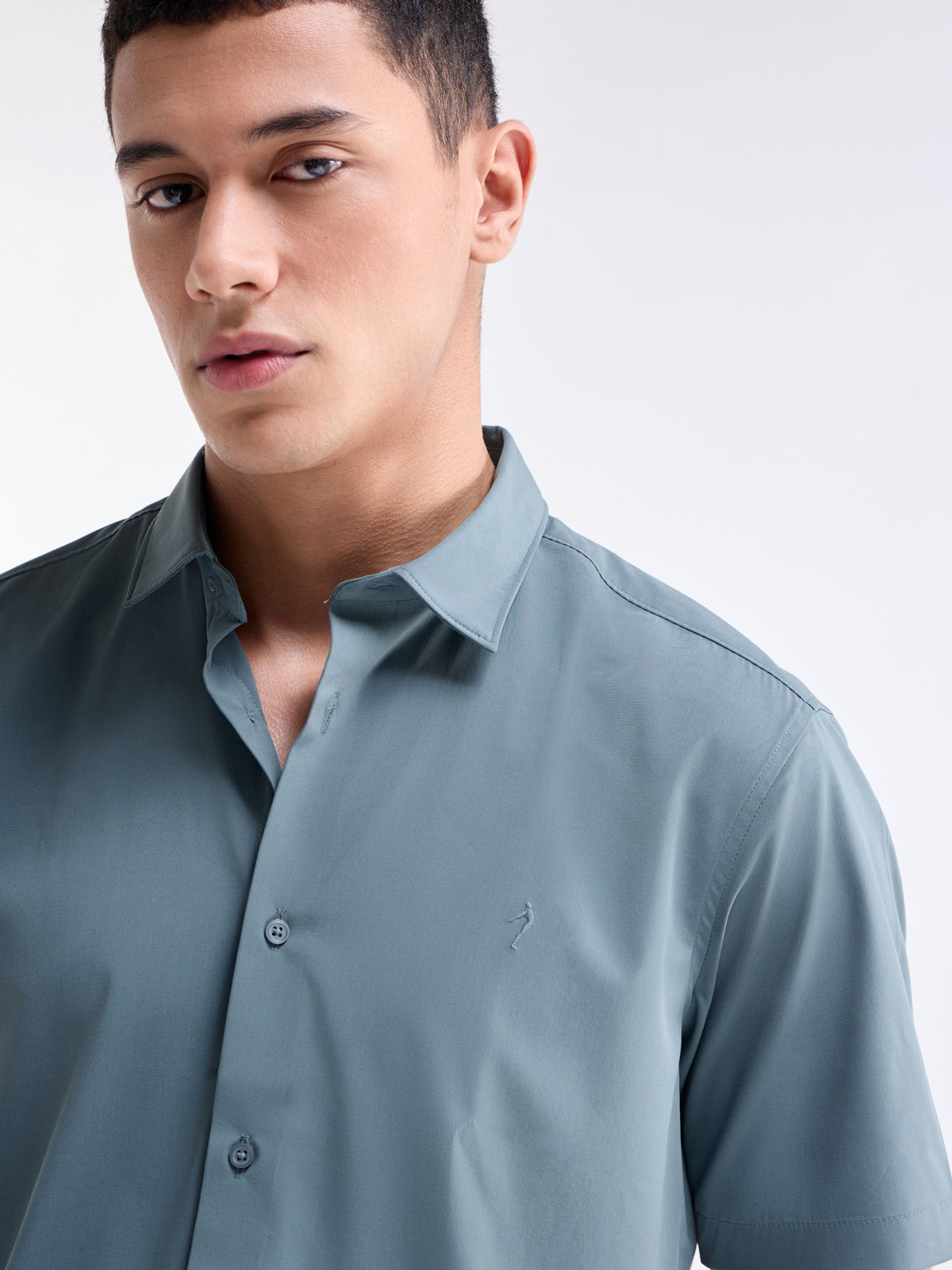 Solid Regular Fit Shirt - Olive t4option_3