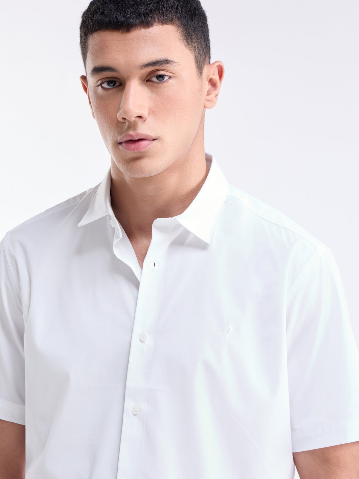Solid Regular Fit Shirt - White t4option_4