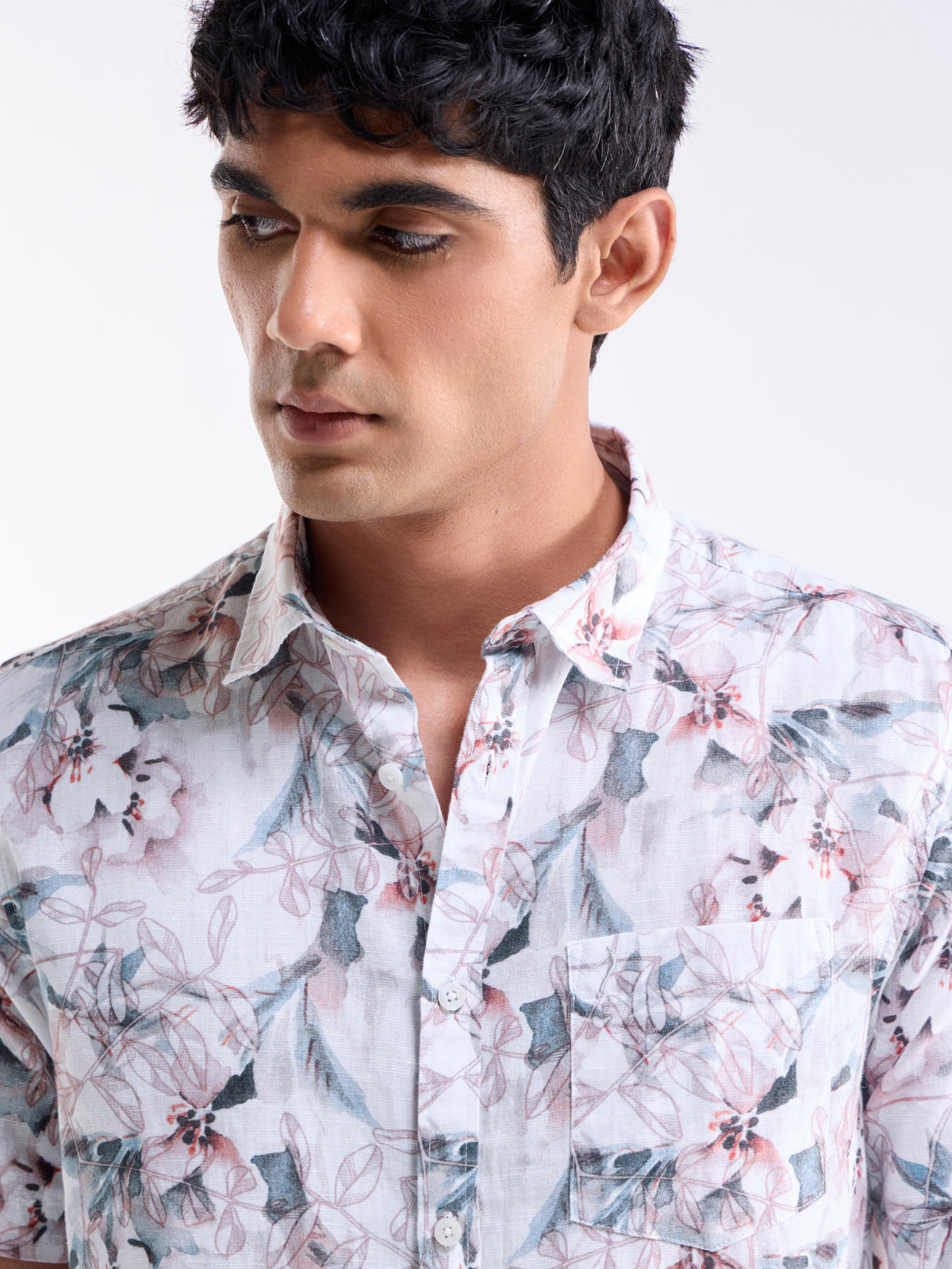 Dusty Pink Printed Regular Fit Shirt - Dusty Pink t4option_0