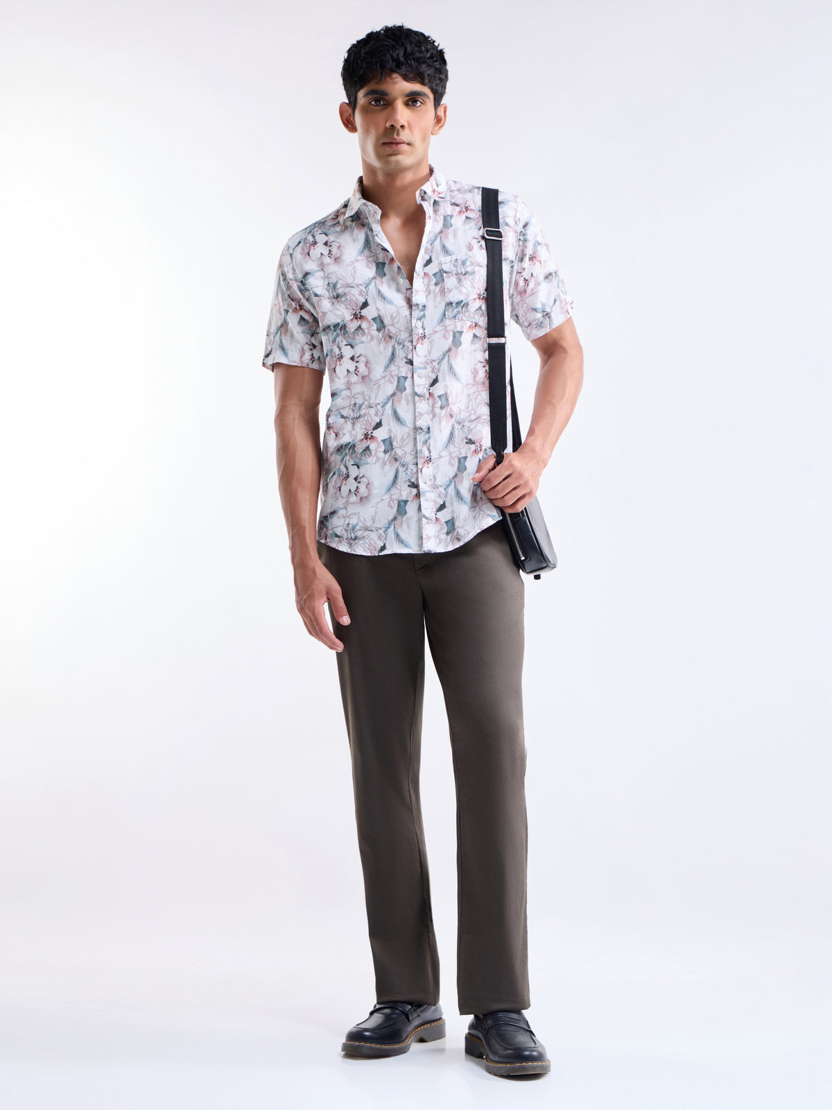 Dusty Pink Printed Regular Fit Shirt - Dusty Pink t4option_0