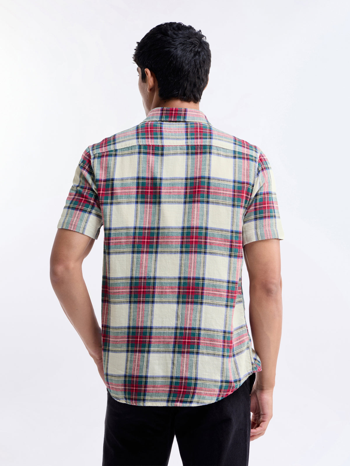Ecru check Regular Fit Shirt - Ecru t4option_0