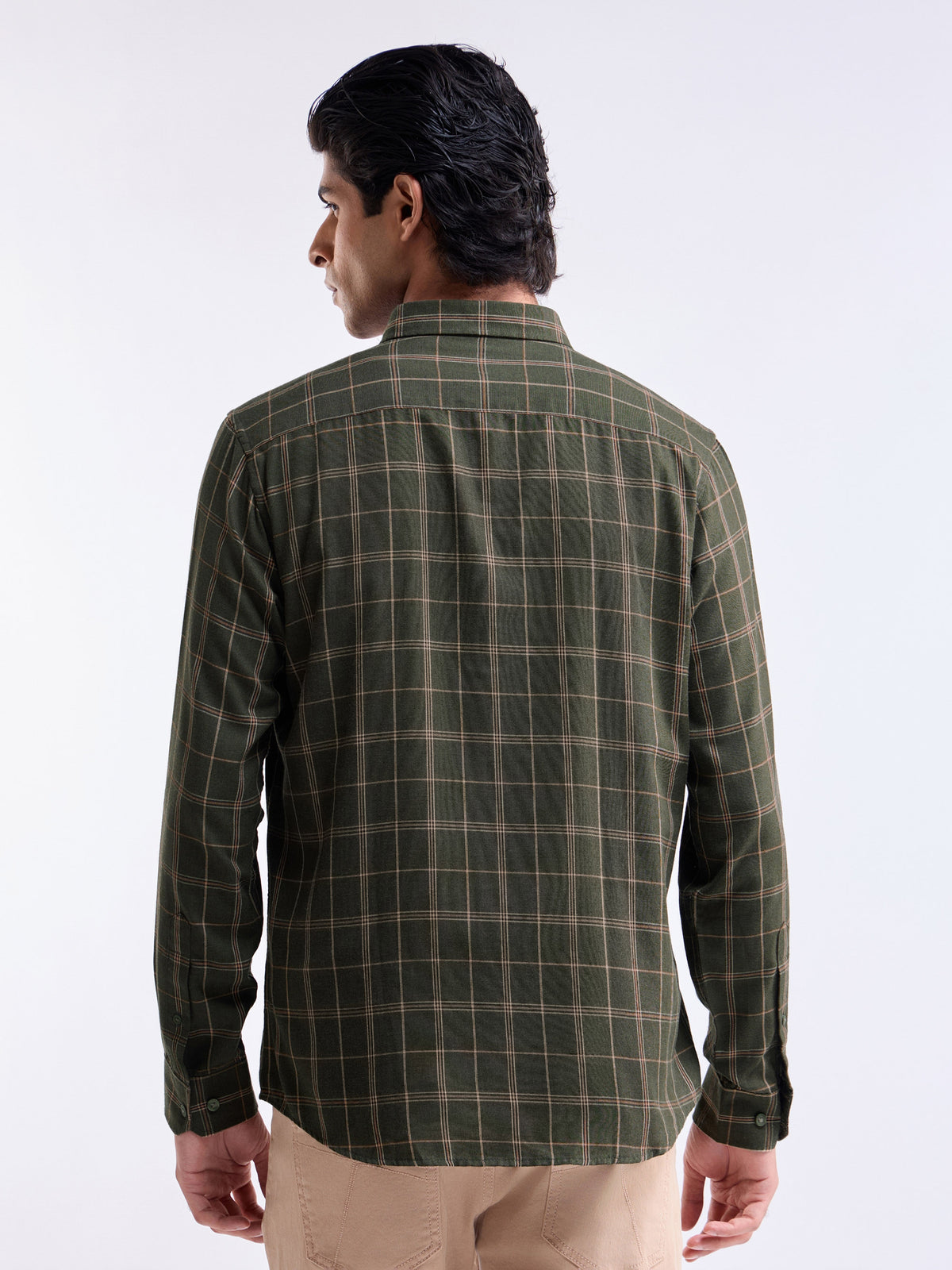 check Regular Fit Shirt - Olive t4option_0