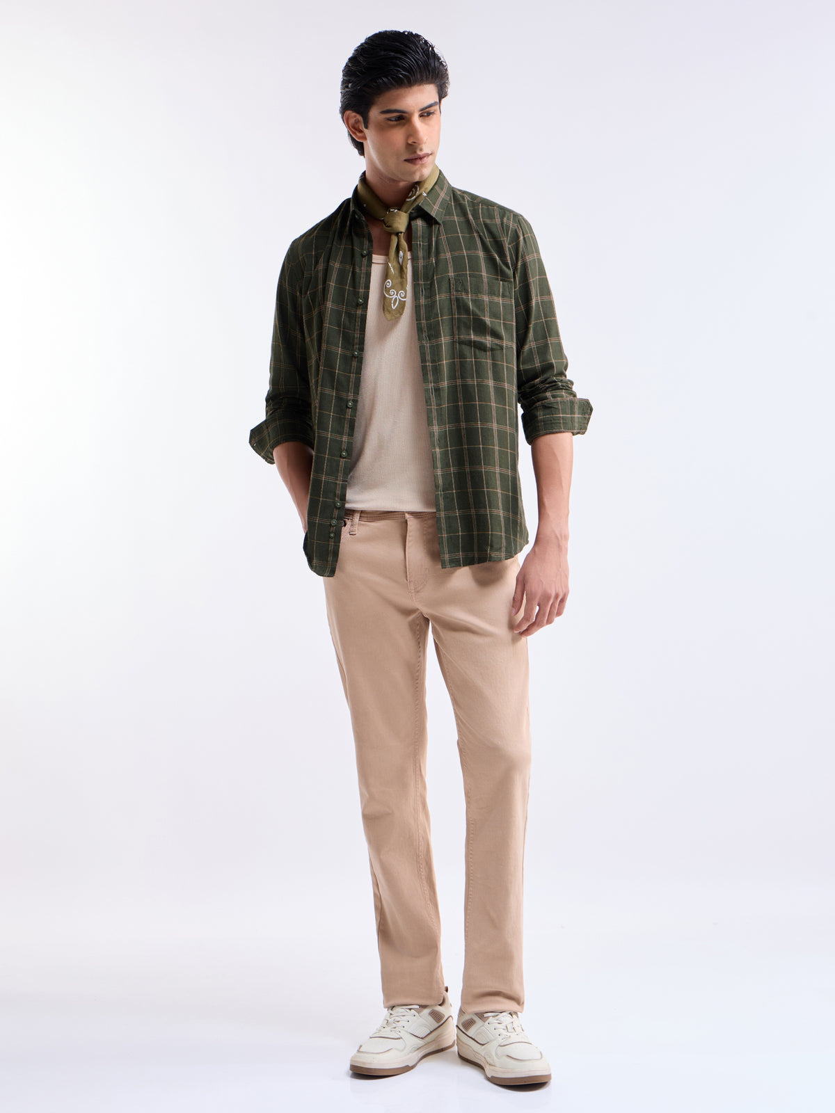 check Regular Fit Shirt - Olive t4option_0