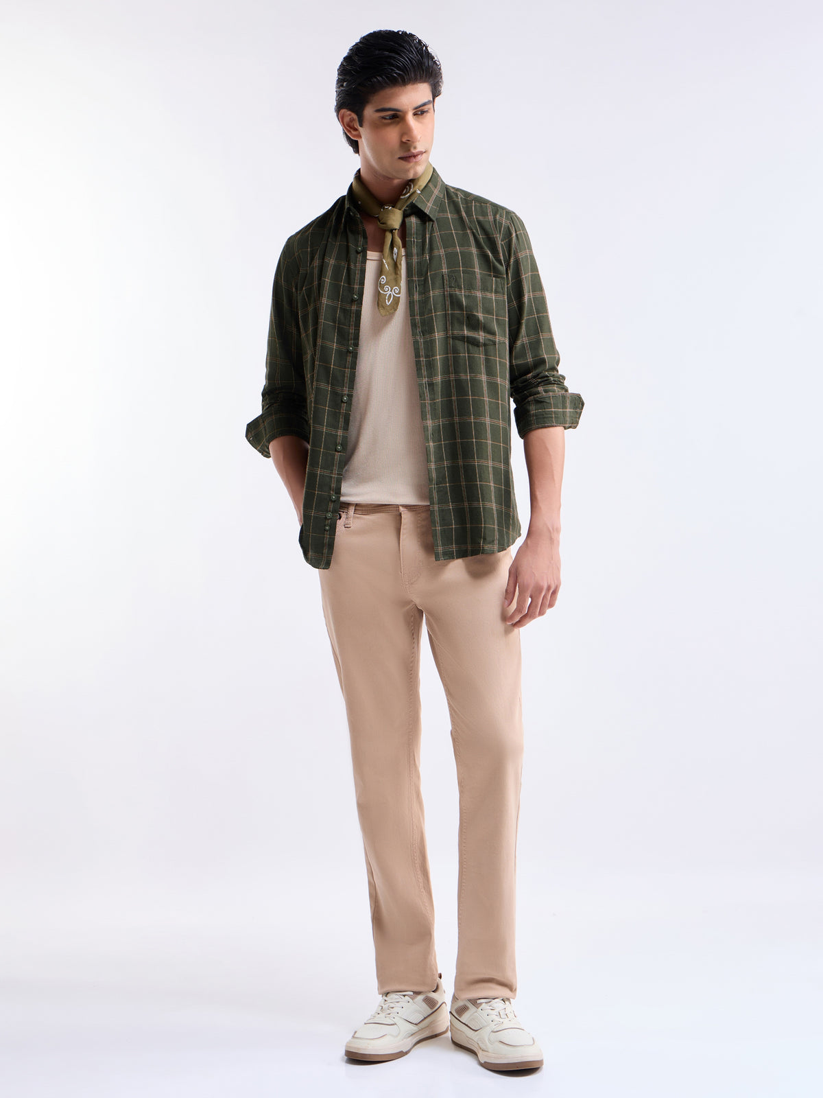 check Regular Fit Shirt - Olive t4option_0