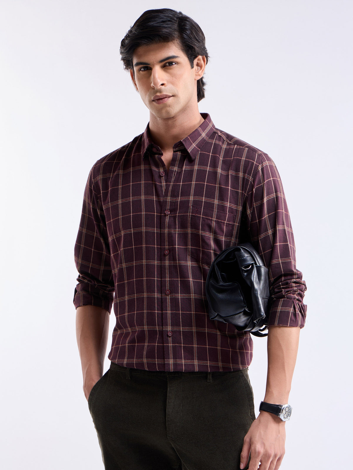 check Regular Fit Shirt - Purple t4option_1