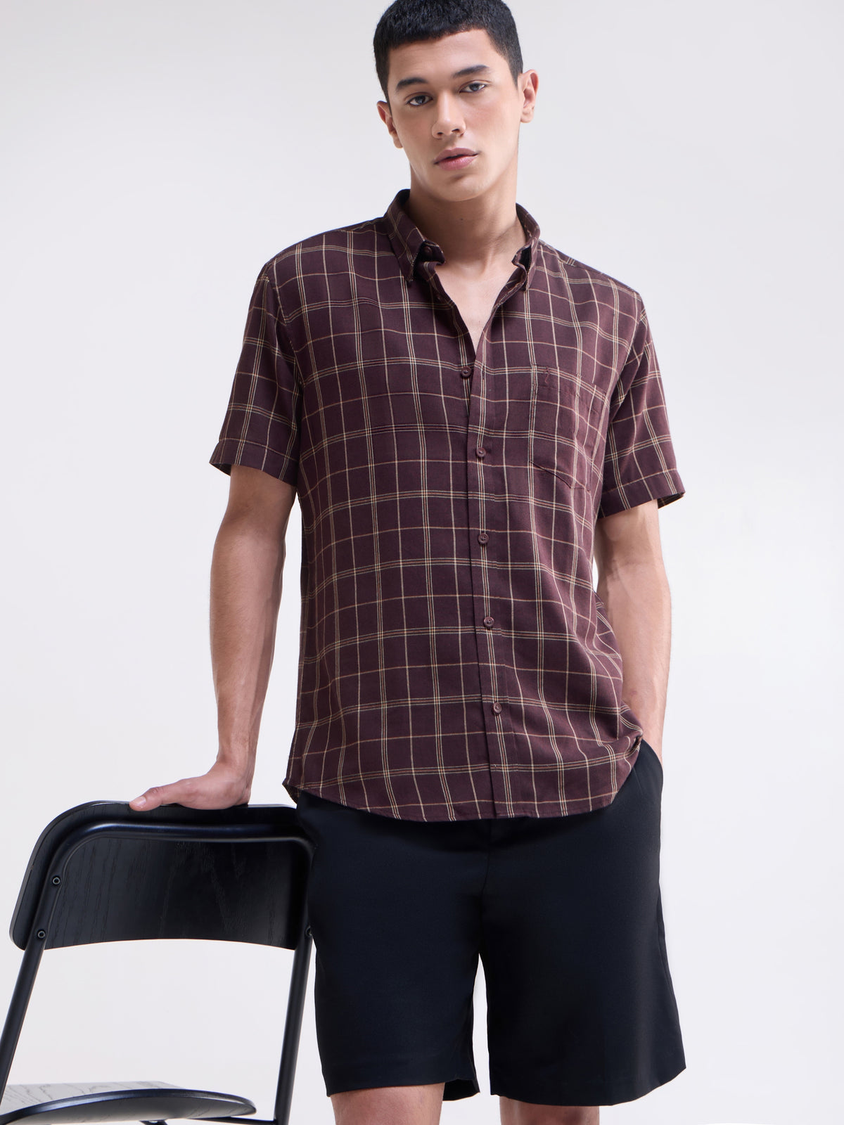 check Regular Fit Shirt - Purple t4option_1