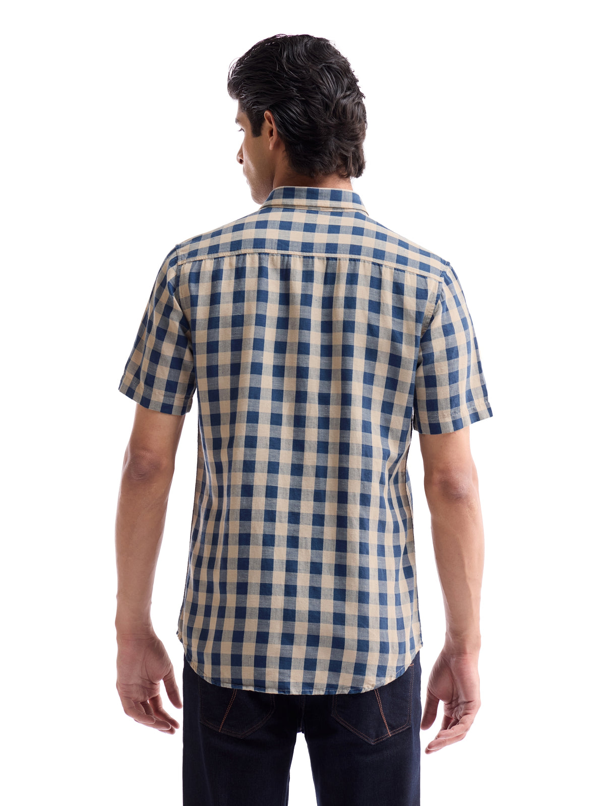 check Regular Fit Shirt - Navy t4option_0
