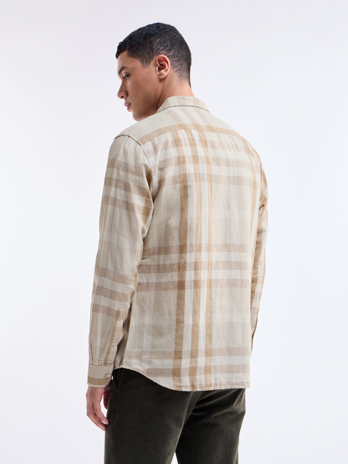 Tan check Regular Fit Shirt - Tan t4option_0