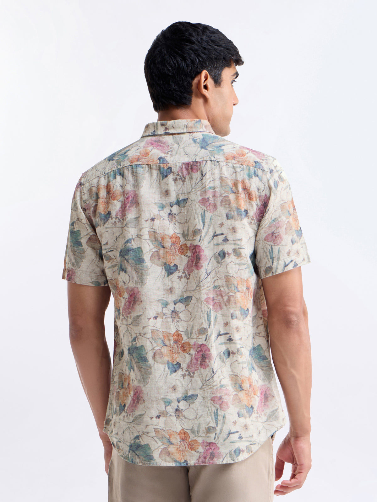 Natural Printed Regular Fit Shirt - Natural t4option_0