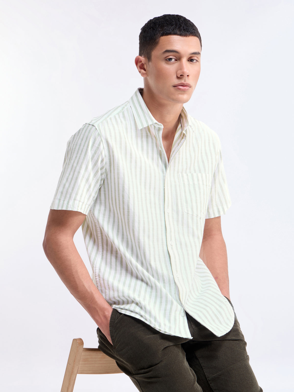 Striped Regular Fit Shirt - Sap t4option_1