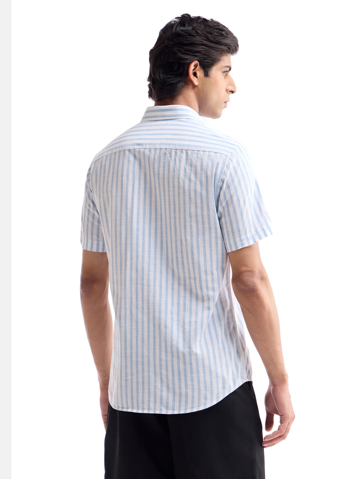 Striped Regular Fit Shirt - Sky t4option_2