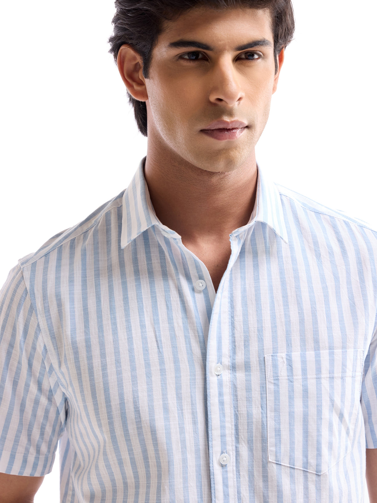 Striped Regular Fit Shirt - Sky t4option_2