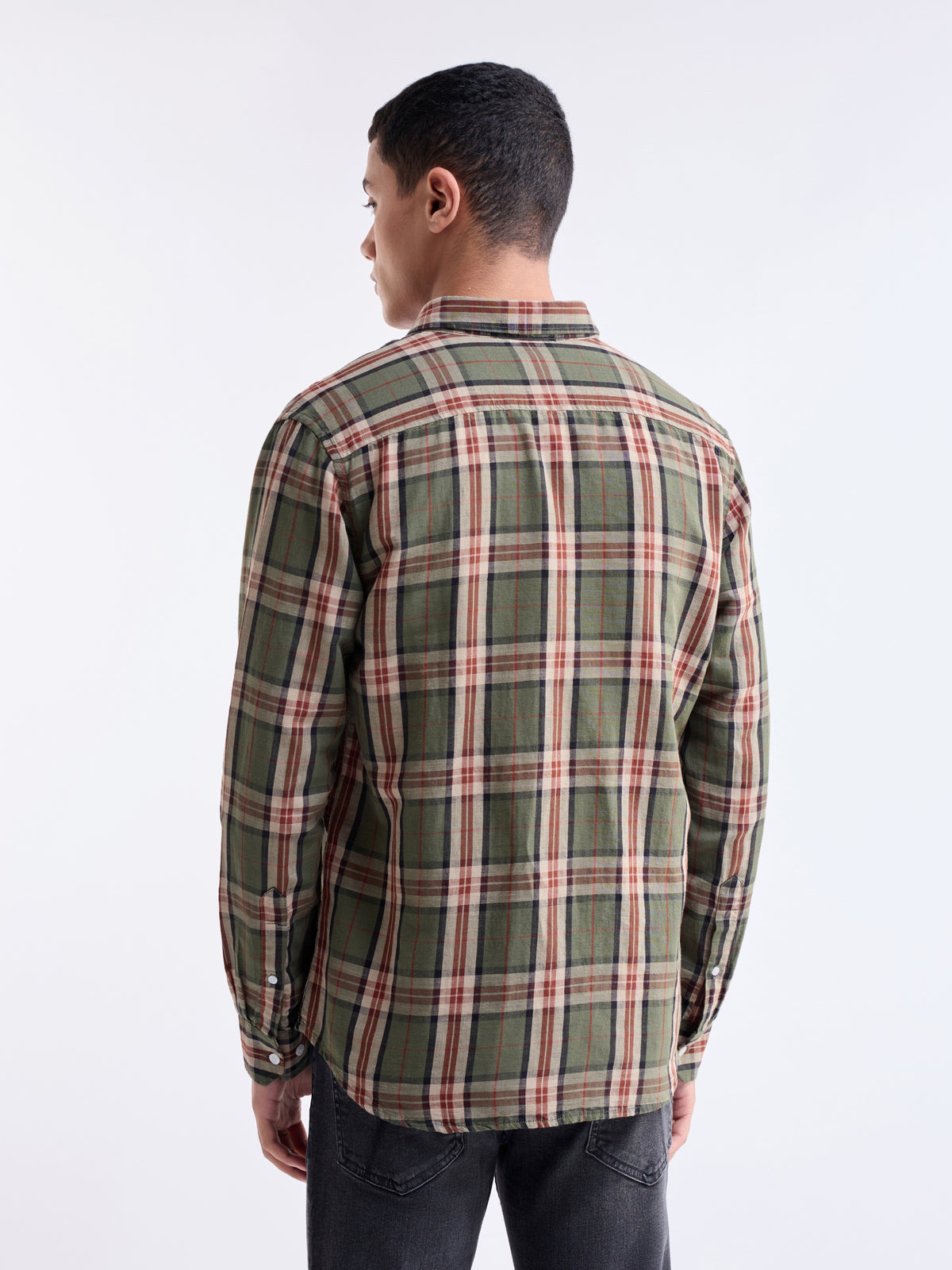 check Regular Fit Shirt - Olive t4option_0