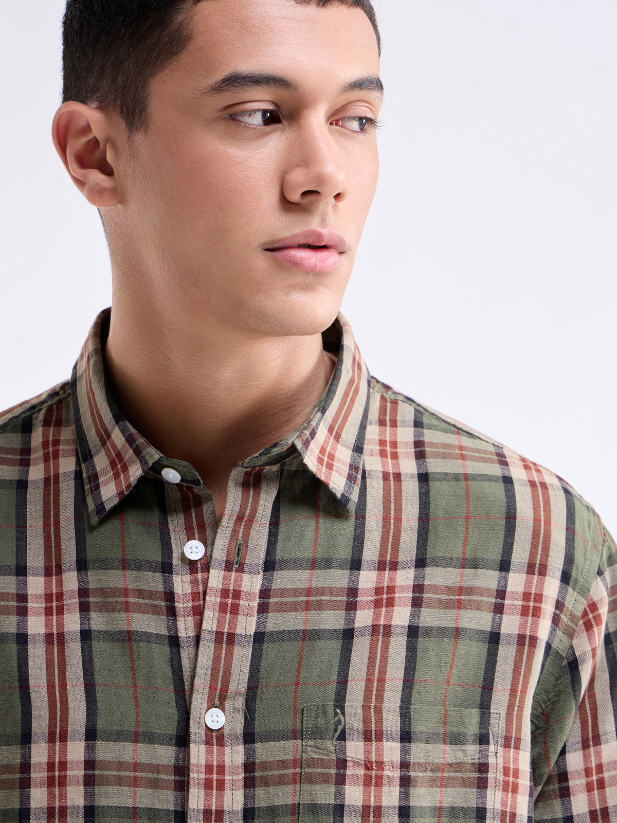 check Regular Fit Shirt - Olive t4option_0