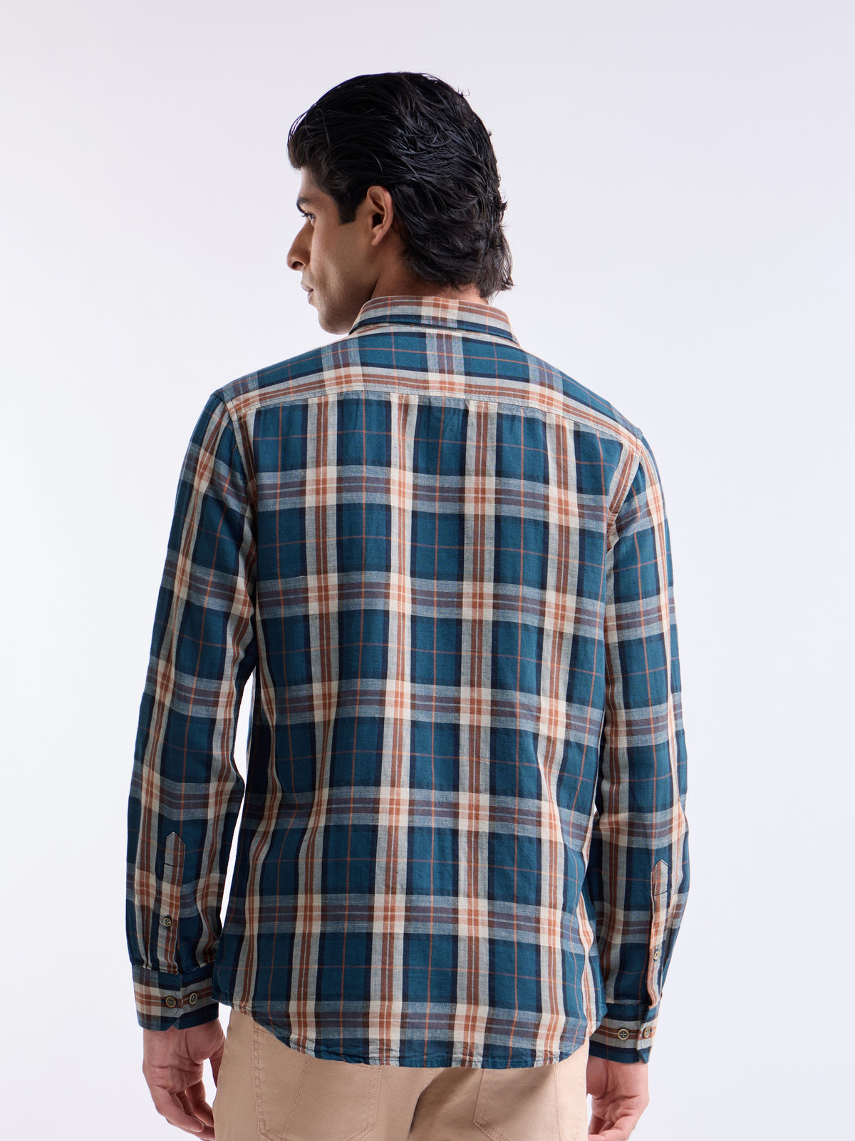 check Regular Fit Shirt - Teal t4option_1