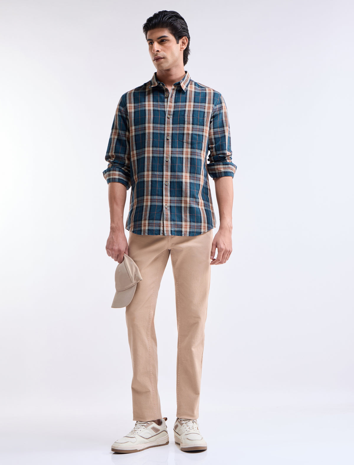 check Regular Fit Shirt - Teal t4option_1