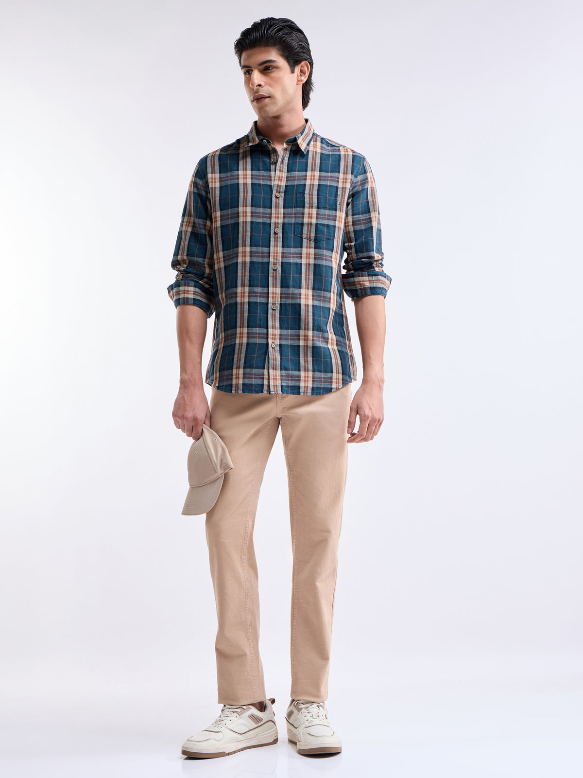 check Regular Fit Shirt - Teal t4option_1