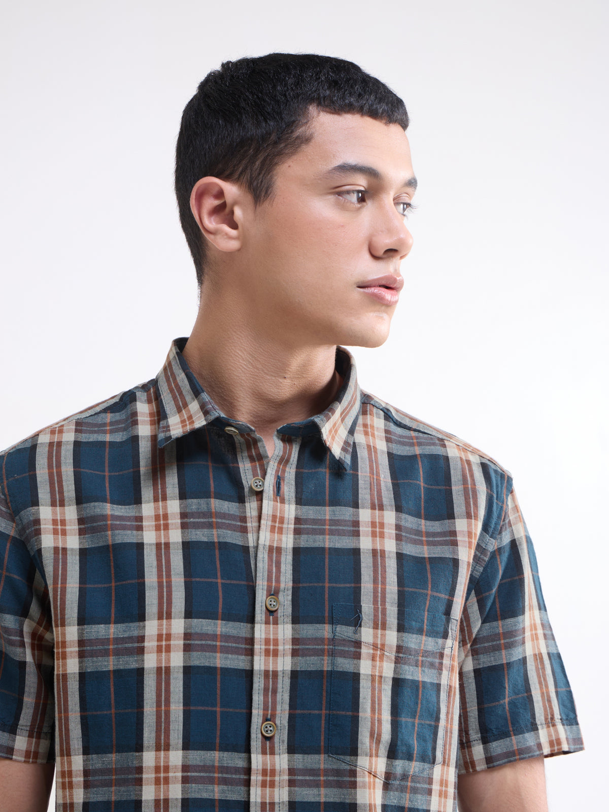 check Regular Fit Shirt - Teal t4option_1