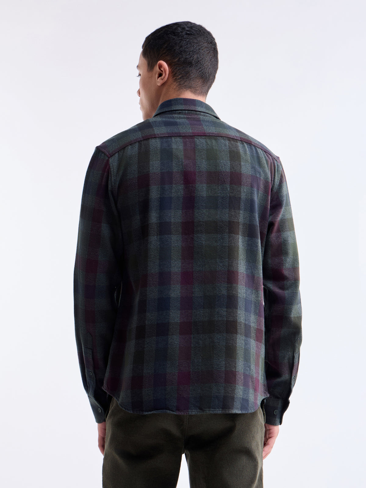 Olive check Regular Fit Shirt - Olive t4option_0