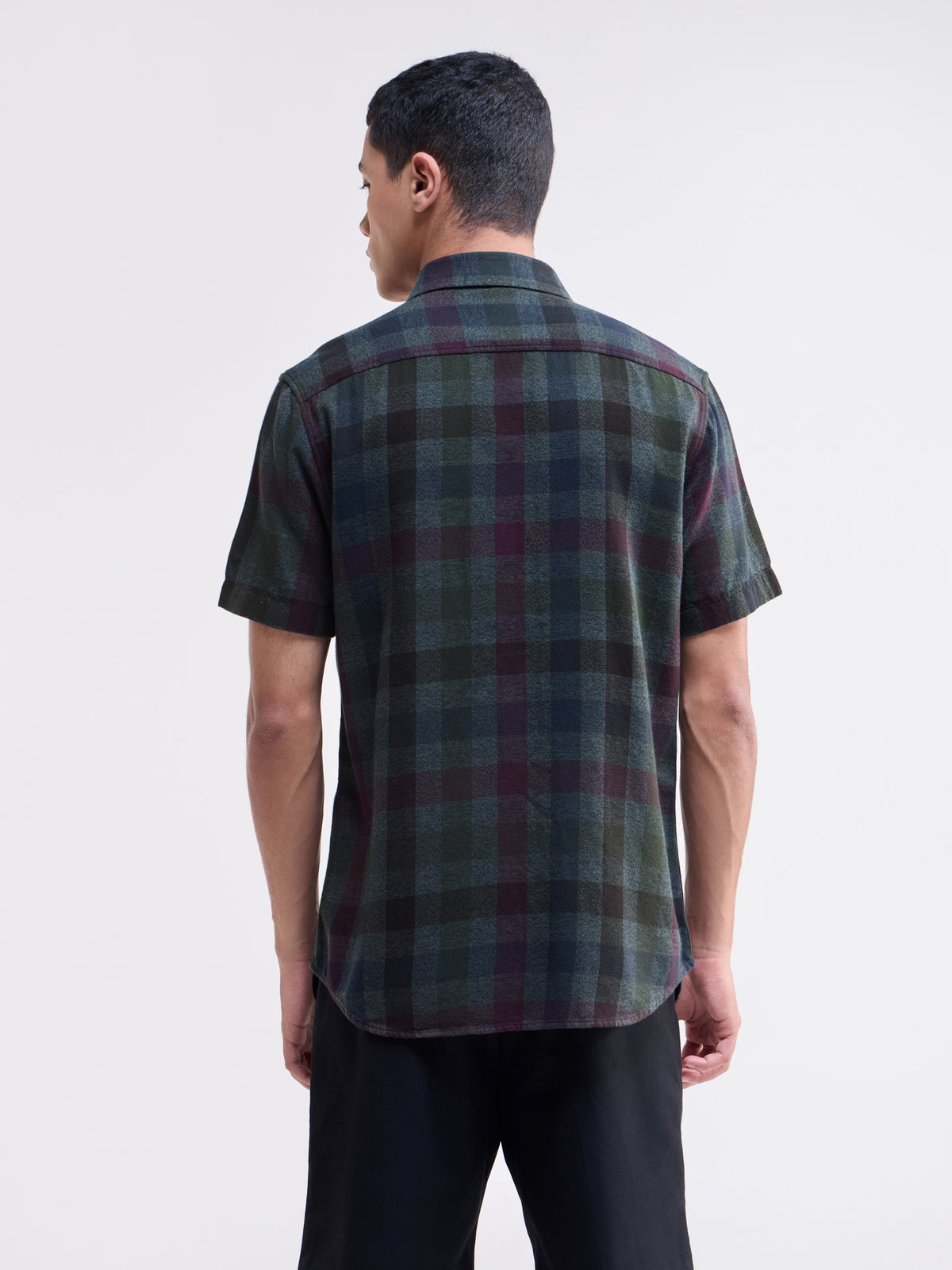 Olive check Regular Fit Shirt - Olive t4option_0