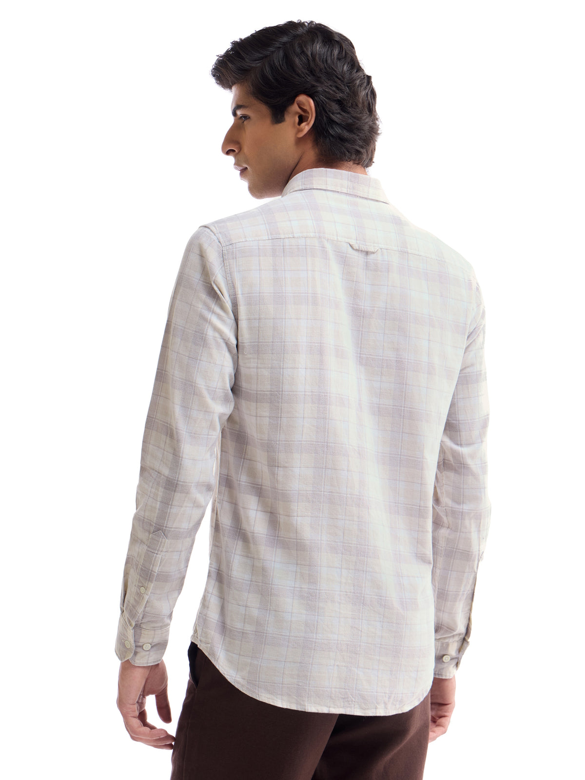 check Regular Fit Shirt - Khaki t4option_0