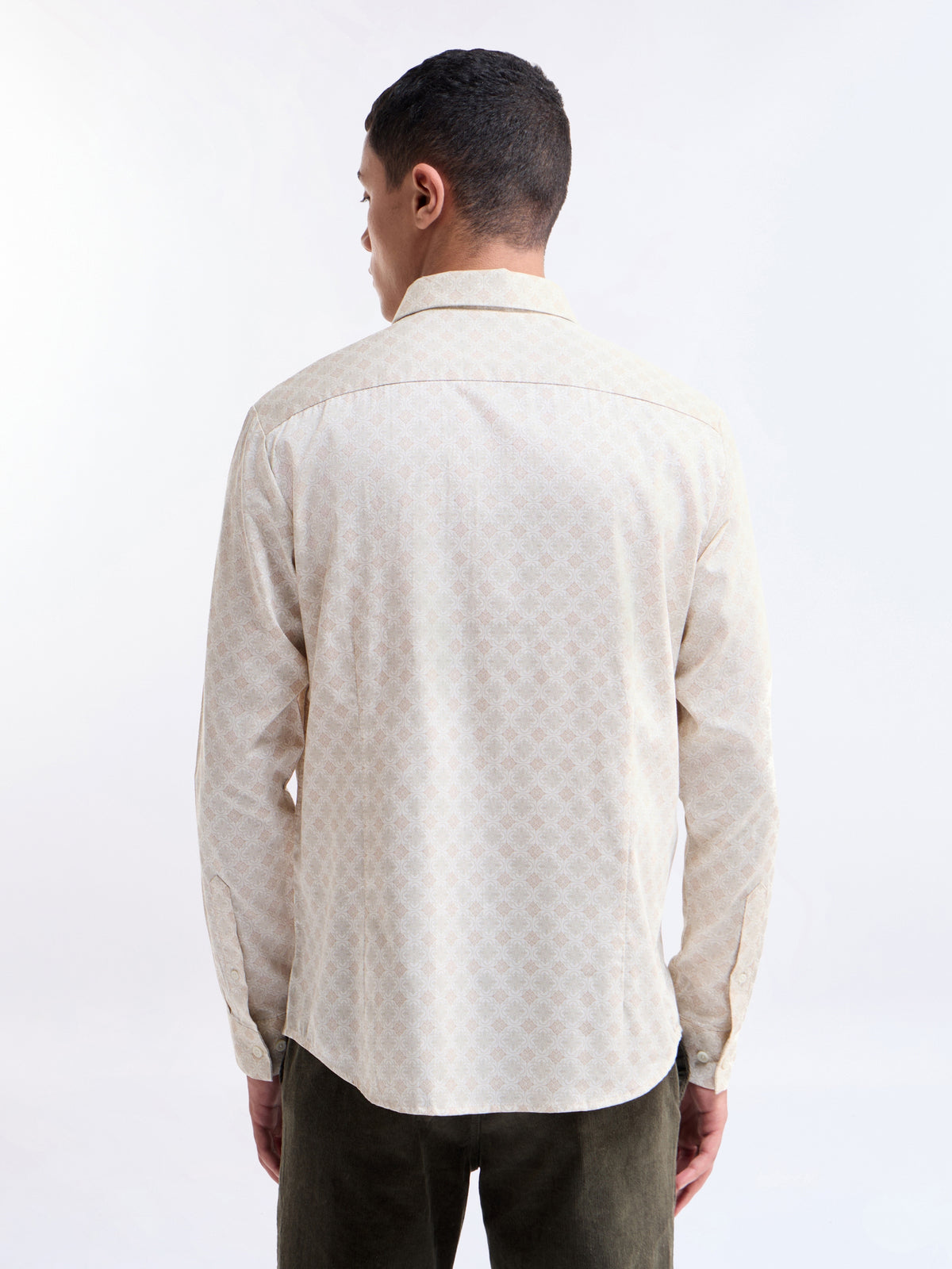 Beige Printed Regular Fit Shirt - Beige t4option_0