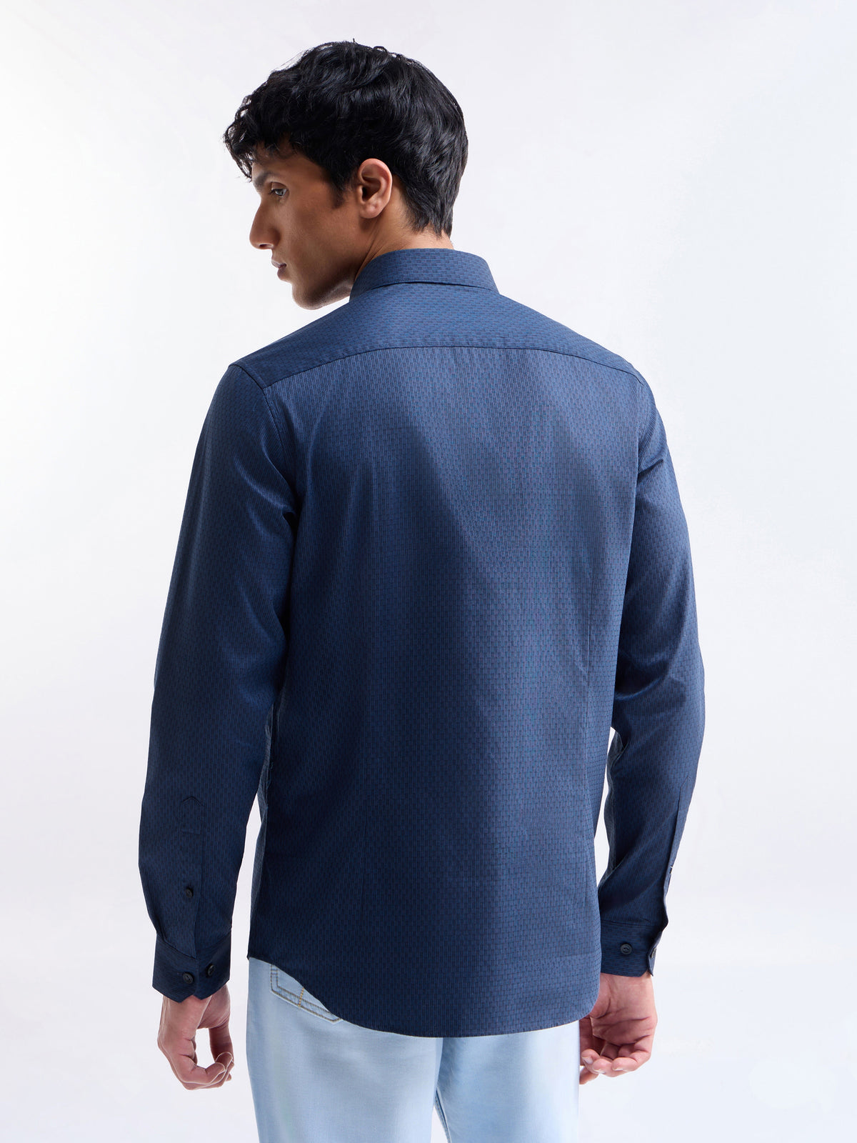 Solid Regular Fit Shirt - Navy t4option_1