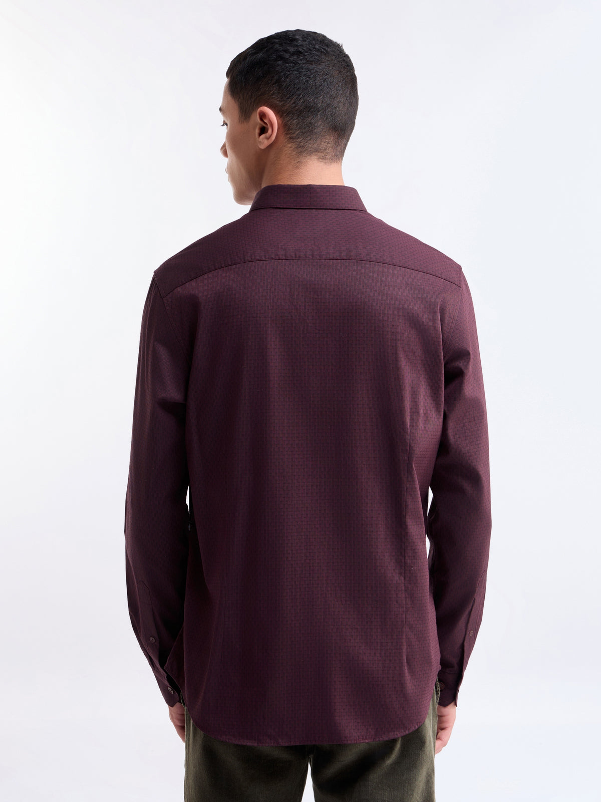 Solid Regular Fit Shirt - Wine t4option_0