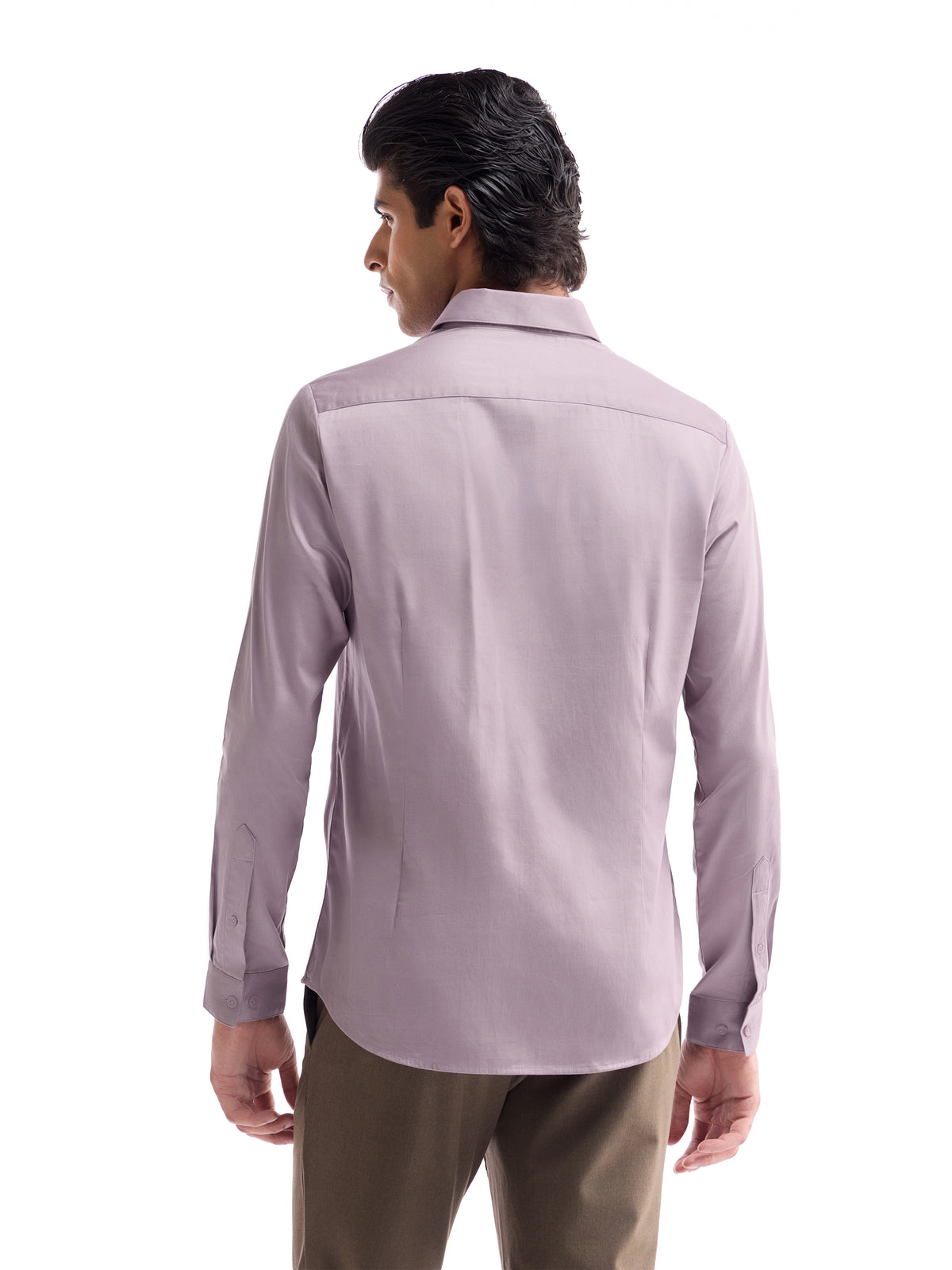 Solid Regular Fit Shirt - Mauve t4option_3