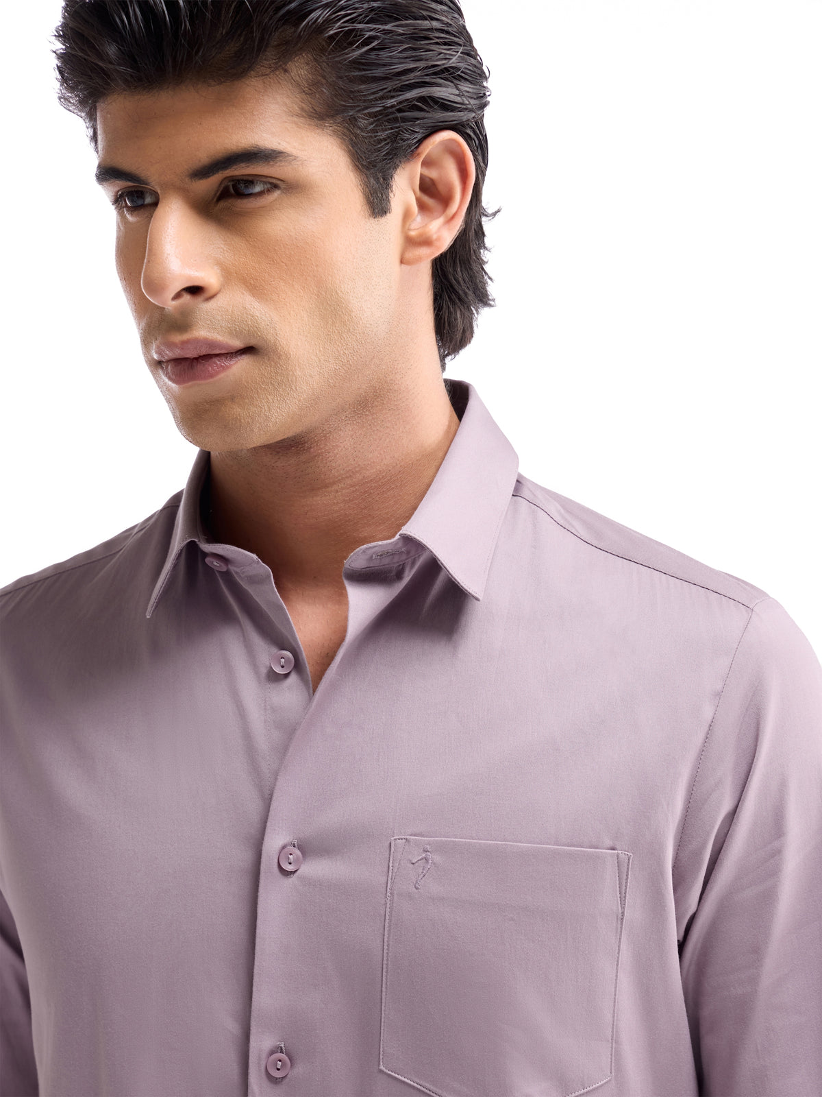 Solid Regular Fit Shirt - Mauve t4option_3