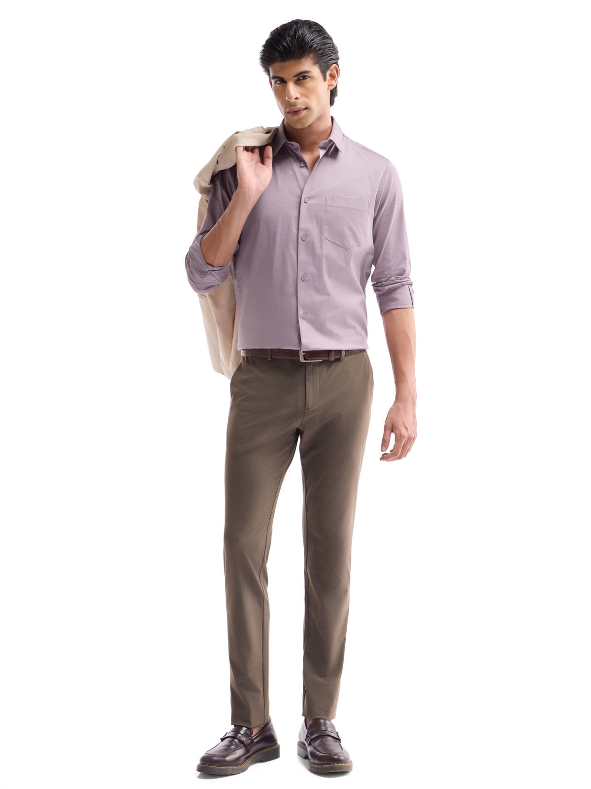 Solid Regular Fit Shirt - Mauve t4option_3