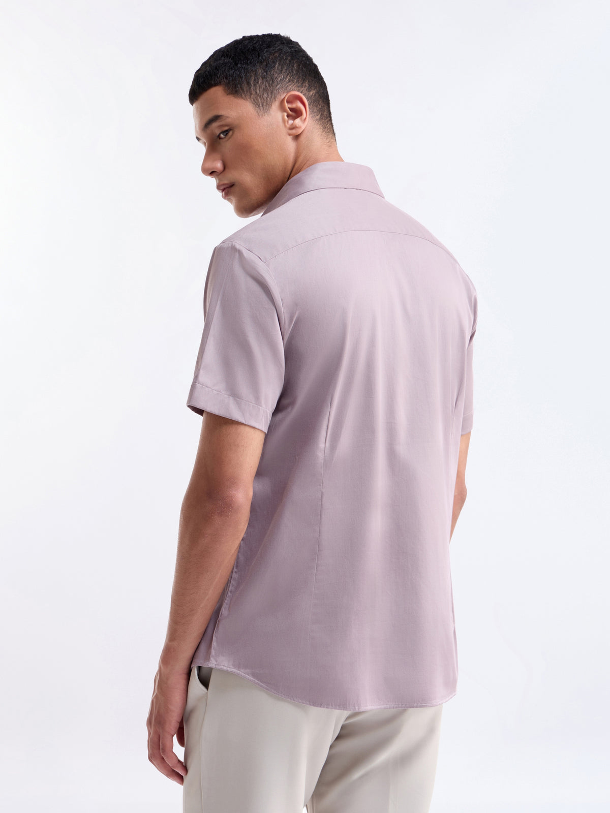 Solid Regular Fit Shirt - Mauve t4option_3