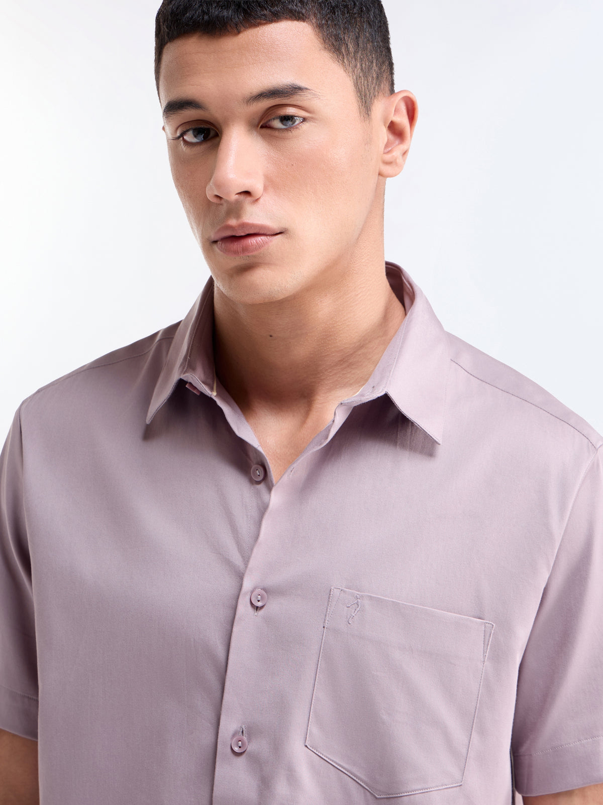 Solid Regular Fit Shirt - Mauve t4option_3