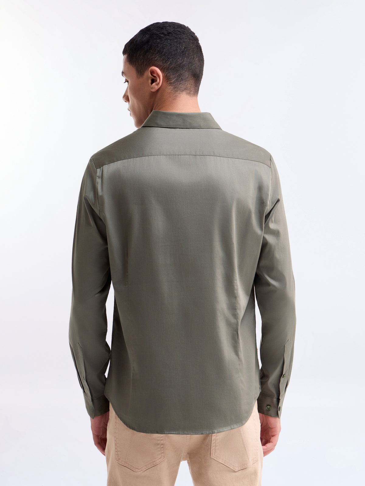 Solid Regular Fit Shirt - Olive t4option_4