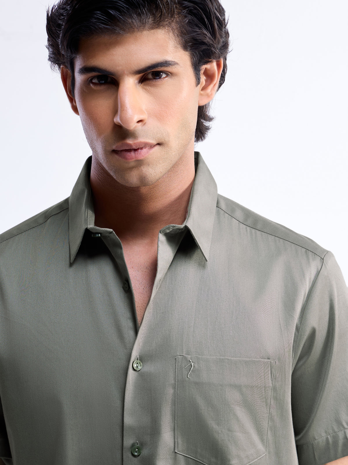 Solid Regular Fit Shirt - Olive t4option_4