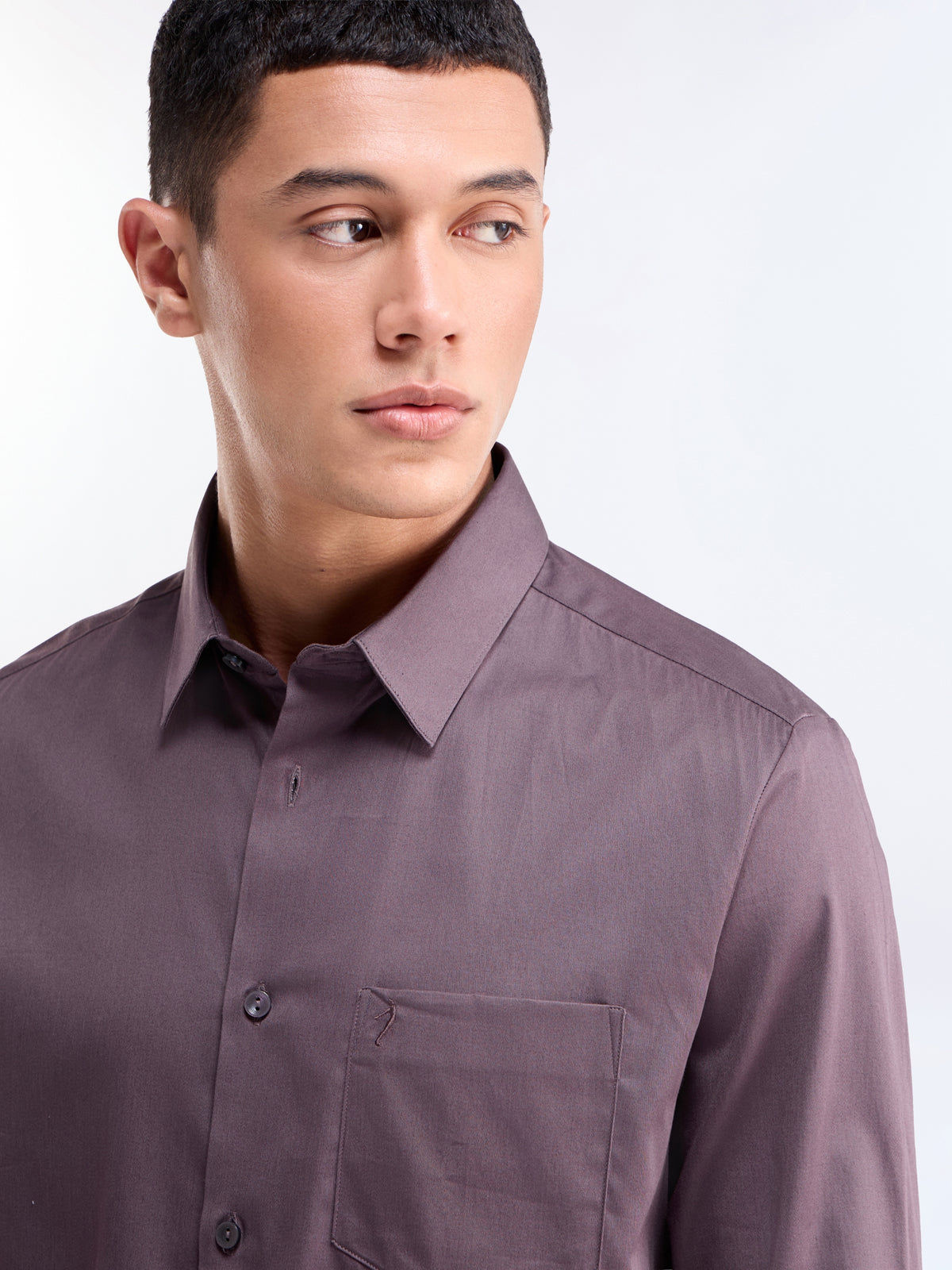 Solid Regular Fit Shirt - Purple t4option_5