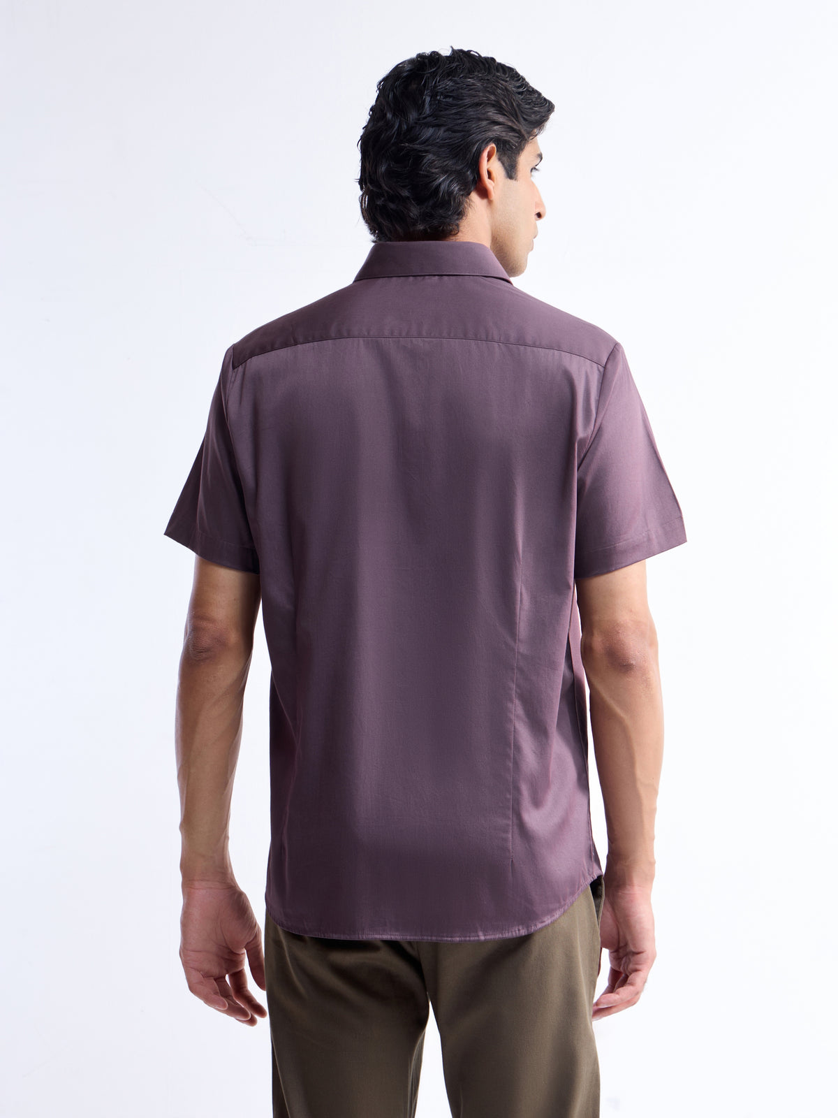 Solid Regular Fit Shirt - Purple t4option_5