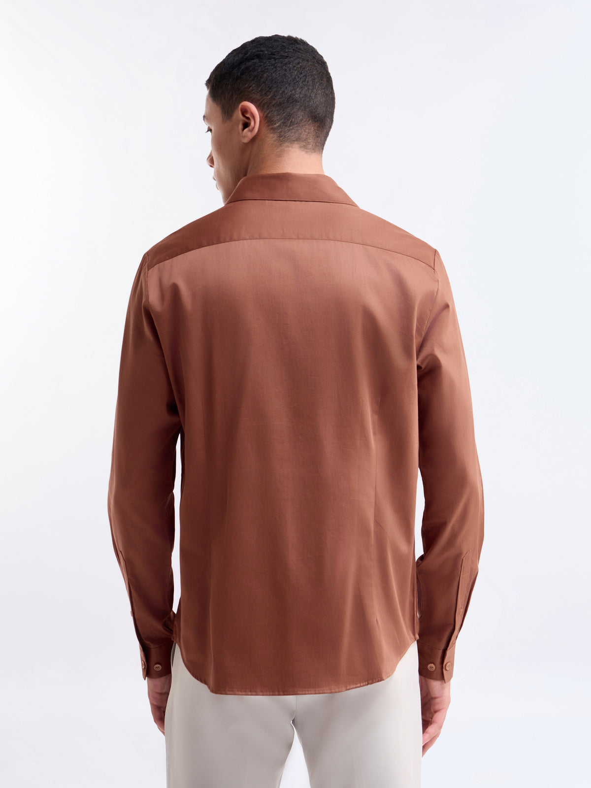 Solid Regular Fit Shirt - Rust t4option_6